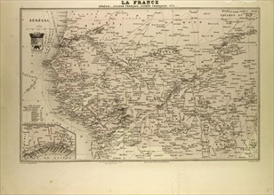 MAP OF SENEGAL, SUDAN AND GUINEA, 1896