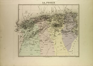 MAP OF ALGERIA AND TUNISIA, 1896