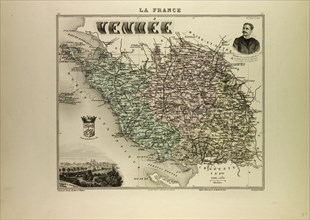 MAP OF VENDÃâE, 1896, FRANCE