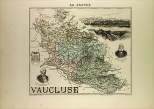 MAP OF VAUCLUSE, 1896, FRANCE