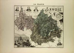 MAP OF SAVOIE, 1896, FRANCE