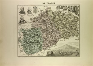 MAP OF HAUTE SAÃîNE, 1896, FRANCE