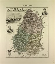 MAP OF HAUTE RHIN, 1896, FRANCE