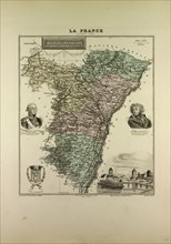 MAP OF BAS-RHIN, 1896, FRANCE