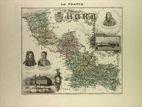 MAP OF THE NORTH WEST OF FRANCE, 1896