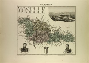 MAP OF MOSELLE, 1896, FRANCE