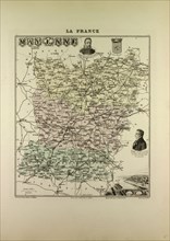 MAP OF MAYENNE, 1896, FRANCE