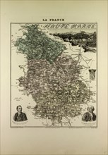 MAP OF HAUTE MARNE, 1896, FRANCE
