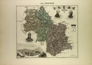MAP OF ISÃƒË†RE, 1896, FRANCE