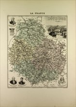 MAP OF CÃƒâ€ùTE D'OR, 1896, FRANCE