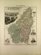 MAP OF ARDÃƒÅ CHE, 1896, FRANCE