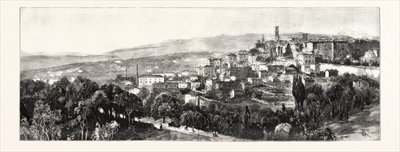 THE QUEEN'S VISIT TO THE SOUTH OF FRANCE: GENERAL VIEW OF GRASSE. The Town is situated in a perfect