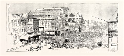 THE MASS MEETING AT THE STATUE OF HENRY CLAY, IN CANAL STREET, AT WHICH IT WAS DECIDED TO AVENGE