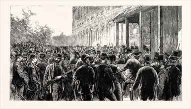 THE LYNCHING OF ITALIANS AT NEW ORLEANS: THE LYNCHERS BREAKING INTO THE PRISON