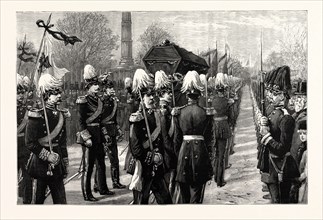 THE FUNERAL OF THE LATE COUNT MOLTKE: THE PROCESSION ON ITS WAY TO THE LEHRTER RAILWAY STATION,