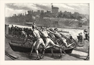 A BOY'S LIFE AT ETON: A BOAT RACE (HOUSE FOURS) FROM WINTER'S YARD, UK