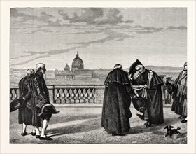 ON THE PINCIAN, WITH ST. PETER'S IN THE DISTANCE. (After a Painting by Ferdinand Heilbuth.) Rome,