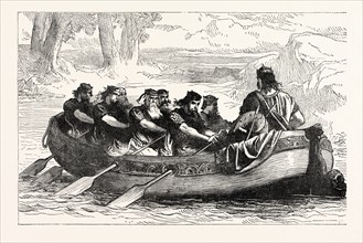 EDGAR THE PEACEABLE BEING ROWED DOWN THE DEE BY EIGHT TRIBUTARY PRINCES