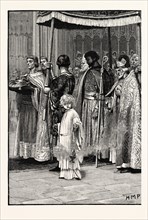 CORONATION OF RICHARD IN WESTMINSTER ABBEY: THE PROCESSION ALONG THE AISLE