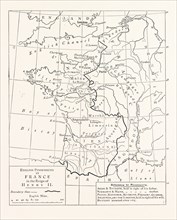 MAP OF THE ENGLISH POSSESSIONS IN FRANCE (1189).