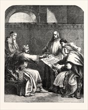 JOHN REFUSING TO SIGN THE ARTICLES OF THE BARONS
