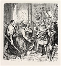 AUGUSTULUS, THE LAST ROMAN EMPEROR, SURRENDERS TO ODOACER.
