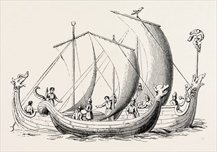 SAXON SHIPS, FROM AN OLD MS.