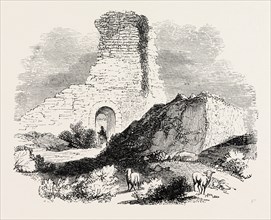 RUINS OF A SAXON FORTRESS AT PEVENSEY.