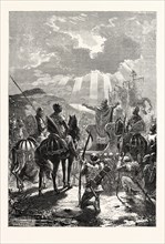 A BISHOP BLESSING THE TROOPS BEFORE THE BATTLE.
