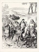 CHAUCER'S PILGRIMS TRAVELLING TO CANTERBURY.