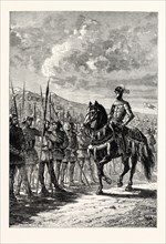 HENRY Y. REVIEWING HIS TROOPS BEFORE AGINCOURT.