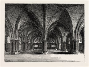 THE CHURCH OF ST. FAITH, THE CRYPT OF OLD ST. PAUL'S, FROM A VIEW BY HOLLAR, LONDON