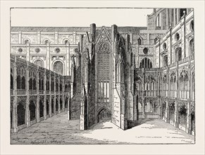 THE CHAPTER HOUSE OF OLD ST. PAUL'S, FROM A VIEW BY HOLLAR, LONDON