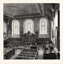 INTERIOR OF ST. MICHAEL'S, WOOD STREET, 1876, LONDON