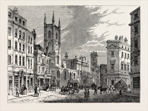 THE OLD BANK, LOOKING FROM THE MANSION HOUSE, 1730, LONDON