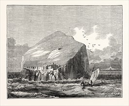 View of the Bass Rock, which lies at the mouth of the Frith of Forth, at the distance of about a