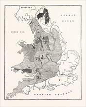 A MAP SHOWING THE GEOLOGICAL POSITION AND COMMERCIAL DISTRIBUTION OF COAL IN ENGLAND AND WALES