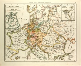 MAP OF CENTRAL EUROPE IN 1803