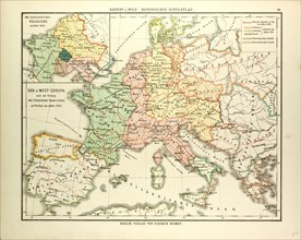 MAP OF SOUTH AND WEST EUROPE AFTER 843 A.D.