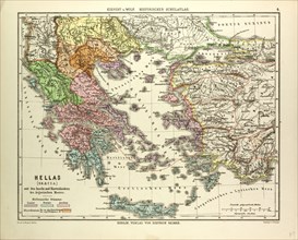 OLD MAP OF GREECE AND CRETE