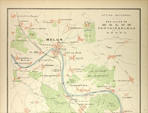 MAP OF MELUN FONTAINEBLEAU