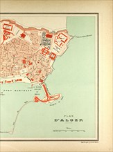 MAP OF ALGIERS, ALGERIA