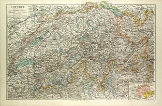 OLD MAP OF SWITZERLAND