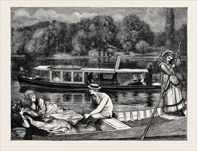 STEAMING AND PUNTING, A SKETCH NEAR CLIVEDEN WOODS