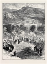 THE PORTMADOC EISTEDDFOD, INITIATION OF SIR W.W. WYNN AS AN OVATE AT THE MEETING OF THE GORSEDD