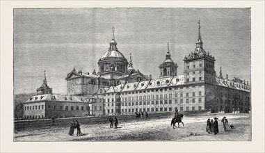 THE FIRE AT THE ESCURIAL PALACE: THE PALACE, SIDE VIEW, SHOWING THE MONASTERY
