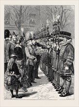 INSTALLATION OF SIR W.M. GOMM, G.C.B., G.C.S.I., AS CONSTABLE OF THE TOWER, INSPECTING THE