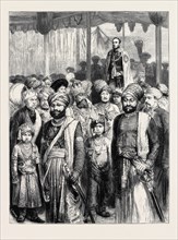 THE GRAND DURBAR AT BOMBAY: THE VICEROY OF INDIA AND A GROUP OF NATIVE PRINCES