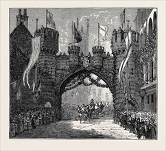 THE PRINCE AND PRINCESS OF WALES AT CHATSWORTH AND DERBY: TRIUMPHAL ARCH AT DERBY