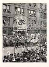 THE GERMAN EMPEROR'S VISIT TO THE CITY: THEIR IMPERIAL MAJESTIES SALUTED BY A SHOWER OF ROSES, A